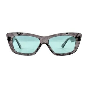 AKILA Frenzy Silver Gray Frame Light Blue Lens Butterfly Shaped Sunglasses